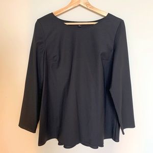 COS Long Sleeve Wool Blouse Black